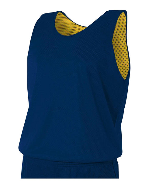 A4 Youth Reversible Mesh Tank (N2206), Color 'Navy/Gold'